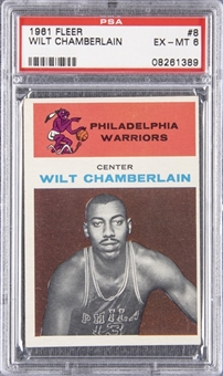 1961/62 Fleer #8 Wilt Chamberlain Rookie Card – PSA EX-MT 6
